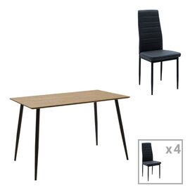 Τραπεζαρία Cuba-Parker pakoworld σετ 5τεμ mdf σε sonoma-μαύρη απόχρωση 120x70x76cm - ΤΡΑΠΕΖΑΡΙΕΣ στο Milonadakis.gr