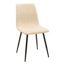 Καρέκλα Noor pakoworld μπεζ βελούδο με πόδι μετάλλου σε μαύρη απόχρωση 44x53x86εκ - ΚΑΡΕΚΛΕΣ - ΠΟΛΥΘΡΟΝΕΣ ΕΣ. στο Milonadakis.gr