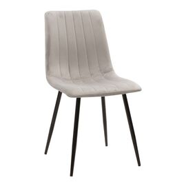 Καρέκλα Noor pakoworld γκρι βελούδο με πόδι μετάλλου σε μαύρη απόχρωση 44x53x86εκ - ΚΑΡΕΚΛΕΣ - ΠΟΛΥΘΡΟΝΕΣ ΕΣ. στο Milonadakis.gr