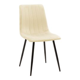 Καρέκλα Noor pakoworld μπεζ ύφασμα με πόδι μετάλλου σε μαύρη απόχρωση 44x53x86εκ - ΚΑΡΕΚΛΕΣ - ΠΟΛΥΘΡΟΝΕΣ ΕΣ. στο Milonadakis.gr
