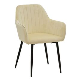 Πολυθρόνα Noor pakoworld μπεζ βελούδο με πόδι μετάλλου σε μαύρη απόχρωση 58x58x86εκ - ΚΑΡΕΚΛΕΣ - ΠΟΛΥΘΡΟΝΕΣ στο Milonadakis.gr