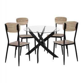 ΣΕΤ 5ΤΜΧ ΤΡΑΠΕΖΙ ΜΑΥΡΟ & ΚΑΡΕΚΛΕΣ SONAMA ΜΕ ΜΑΥΡΙΑ ΠΟΔΙΑ HM11072 - ΤΡΑΠΕΖΑΡΙΕΣ στο Milonadakis.gr