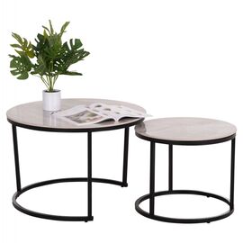 ΤΡΑΠΕΖΙA ΣΑΛΟΝΙΟΥ ΣΕΤ 2ΤΜΧ TALOS HM18140.01 ΓΚΡΙ ΚΕΡΑΜΙΚΟ TOP-ΜΕΤΑΛΛΙΚΑ ΠΟΔΙΑ Φ70x46Υεκ - ΤΡΑΠΕΖΙΑ ΚΟΥΖΙΝΑΣ στο Milonadakis.gr