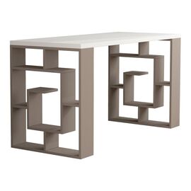 Γραφείο Labirent pakoworld χρώμα λευκό-μόκα 140x60x75εκ - ΓΡΑΦΕΙΑ στο Milonadakis.gr