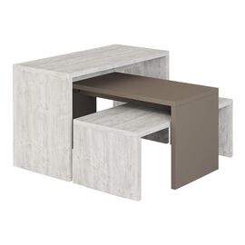 Τραπέζια σαλονιού Kantar pakoworld σετ 3τεμ σε λευκό antique - μόκα απόχρωση 65x30x39εκ - ΤΡΑΠΕΖΙΑ ΚΟΥΖΙΝΑΣ στο Milonadakis.gr