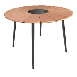 Τραπέζι Pinap pakoworld μαύρο αλουμίνιο και plywood σε φυσική απόχρωση Φ110x74εκ - ΤΡΑΠΕΖΙΑ ΕΞ. ΧΩΡΟΥ στο Milonadakis.gr