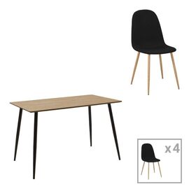 Τραπεζαρία Cuba-Bella pakoworld σετ 5τεμ mdf σε sonoma-ανθρακί απόχρωση 120x70x76cm - ΤΡΑΠΕΖΑΡΙΕΣ στο Milonadakis.gr