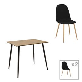 Τραπεζαρία Cuba-Bella pakoworld σετ 3τεμ mdf σε sonoma-ανθρακί απόχρωση 70x70x76cm - ΤΡΑΠΕΖΑΡΙΕΣ στο Milonadakis.gr