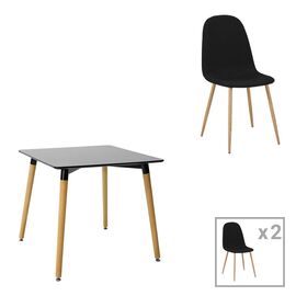 Τραπεζαρία Natali-Bella pakoworld σετ 3τεμ mdf σε μαύρη-φυσική απόχρωση 80x80x76cm - ΤΡΑΠΕΖΑΡΙΕΣ στο Milonadakis.gr