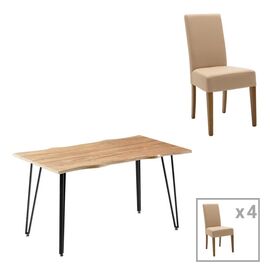 Τραπεζαρία Ditta-Izzac pakoworld μόκα- καρυδί 140x80x76εκ - ΤΡΑΠΕΖΑΡΙΕΣ στο Milonadakis.gr