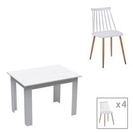 Τραπεζαρία Manka-Aurora I pakoworld σετ 5τεμ σε λευκή απόχρωση 110x80x77εκ - ΤΡΑΠΕΖΑΡΙΕΣ στο Milonadakis.gr