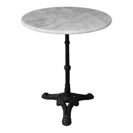 Τραπέζι μαρμάρινο Ancara pakoworld μαντέμι σε λευκή-μαύρη απόχρωση  Φ60x70.8εκ - ΤΡΑΠΕΖΙΑ ΚΟΥΖΙΝΑΣ στο Milonadakis.gr