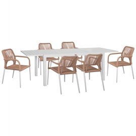 ΣΕΤ ΤΡΑΠΕΖΑΡΙΑΣ ΕΞ.ΧΩΡΟΥ 7ΤΜΧ KRUM HM21131 ΛΕΥΚΟ ΑΛΟΥΜΙΝΙΟ--P.E.RATTAN - ΣΕΤ ΤΡΑΠΕΖΑΡΙΕΣ στο Milonadakis.gr