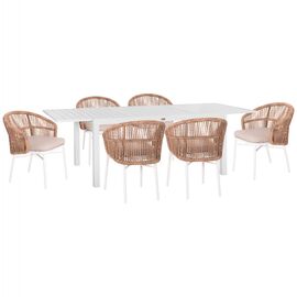 ΣΕΤ ΤΡΑΠΕΖΑΡΙΑΣ ΕΞ.ΧΩΡΟΥ 7ΤΜΧ KRUM HM21131.05 ΛΕΥΚΟ ΑΛΟΥΜΙΝΙΟ-P.E.RATTAN - ΣΕΤ ΤΡΑΠΕΖΑΡΙΕΣ στο Milonadakis.gr