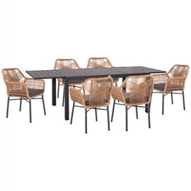 ΣΕΤ ΤΡΑΠΕΖΑΡΙΑΣ ΕΞ.ΧΩΡΟΥ 7ΤΜΧ KRUM HM21132.02 ΣΚΟΥΡΟ ΓΚΡΙ ΑΛΟΥΜΙΝΙΟ-P.E.RATTAN - ΣΕΤ ΤΡΑΠΕΖΑΡΙΕΣ στο Milonadakis.gr