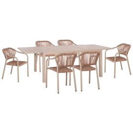 ΣΕΤ ΤΡΑΠΕΖΑΡΙΑΣ ΕΞ.ΧΩΡΟΥ 7ΤΜΧ KRUM HM21159 ΜΟΚΑ ΑΛΟΥΜΙΝΙΟ--P.E.RATTAN - ΣΕΤ ΤΡΑΠΕΖΑΡΙΕΣ στο Milonadakis.gr