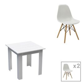 Τραπεζαρία Manka-Julita pakoworld σετ 3τεμ σε λευκή απόχρωση 80x80x77εκ - ΤΡΑΠΕΖΑΡΙΕΣ στο Milonadakis.gr