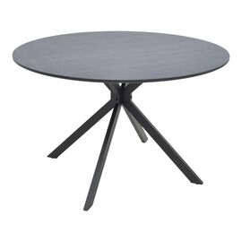 Τραπέζι Xuson pakoworld mdf σε ανθρακί απόχρωση με πόδι μαύρο μέταλλο Φ120x75εκ - ΤΡΑΠΕΖΙΑ ΚΟΥΖΙΝΑΣ στο Milonadakis.gr