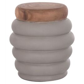 ΤΡΑΠΕΖΙ ΒΟΗΘΗΤΙΚΟ PUFFAT HM18172.03 FIBER CEMENT ΓΚΡΙ- ΞΥΛΟ TEAK TOP Φ45x46Υεκ. - ΤΡΑΠΕΖΙΑ ΚΟΥΖΙΝΑΣ στο Milonadakis.gr