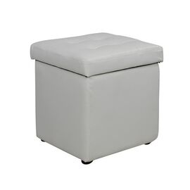 ΣΚΑΜΠΟ ΜΕ ΑΠΟΘΗΚΕΥΤΙΚΟ ΧΩΡΟ PU ΛΕΥΚΟ CUBE HM224.02 36,5x36,5x36Υεκ. - ΠΟΥΦ - ΣΚΑΜΠΟ - ΜΠΑΟΥΛΟ στο Milonadakis.gr