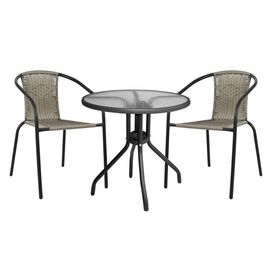 ΣΕΤ ΤΡΑΠΕΖΑΡΙΑΣ 3ΤΜΧ ΜΕ ΤΡΑΠΕΖΙ Φ70 & ΚΑΡΕΚΛΕΣ CAMEL ΓΚΡΙ HM5180.01 - ΣΕΤ ΤΡΑΠΕΖΑΡΙΕΣ στο Milonadakis.gr