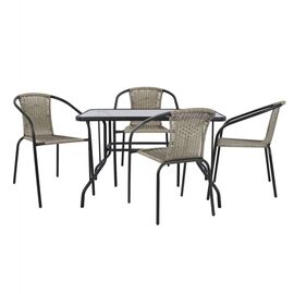 ΣΕΤ ΤΡΑΠΕΖΑΡΙΑΣ ΓΚΡΙ ΜΕΤΑΛΛΙΚΗ 5ΤΜΧ ΜΕ ΚΑΡΕΚΛΕΣ & ΤΡΑΠΕΖΙ 110Χ60 ΓΚΡΙ HM5189.02 - ΣΕΤ ΤΡΑΠΕΖΑΡΙΕΣ στο Milonadakis.gr