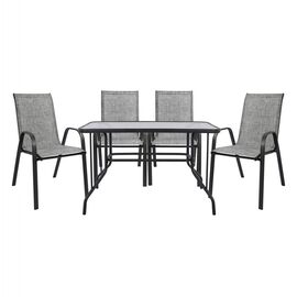 ΣΕΤ ΤΡΑΠΕΖΑΡΙΑΣ 5ΤΜΧ HM5193.01 ΜΕΤΑΛΛΙΚΗ ΜΕ 4 ΚΑΡΕΚΛΕΣ & ΤΡΑΠΕΖΙ 110x60 ΓΚΡΙ - ΣΕΤ ΤΡΑΠΕΖΑΡΙΕΣ στο Milonadakis.gr