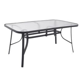 ΤΡΑΠΕΖΙ BRUNO 160Χ90Χ72Υεκ. ΜΕΤΑΛΛΙΚΟ ΓΚΡΙ ΜΕ ΓΥΑΛΙΝΗ ΕΠΙΦΑΝΕΙΑ HM5074.01 - ΤΡΑΠΕΖΙΑ ΕΞ. ΧΩΡΟΥ στο Milonadakis.gr