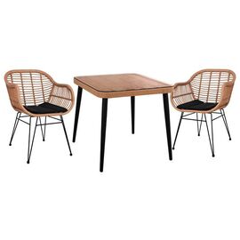 ΣΕΤ 3ΤΜΧ ALLEGRA WICKER ΜΕ ΤΡΑΠΕΖΙ 80X80Χ78Υ ΜΠΕΖ & ΜΑΥΡΟ ΧΡΩΜΑ HM10483 - ΣΕΤ ΤΡΑΠΕΖΑΡΙΕΣ στο Milonadakis.gr