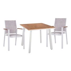 ΣΕΤ 3ΤΜΧ ΜΕ ΤΡΑΠΕΖΙ 80Χ80Χ73Υ & ΠΟΛΥΘΡΟΝΕΣ ΑΛΟΥΜΙΝΙΟΥ ΣΕ ΛΕΥΚΟ ΧΡΩΜΑ HM10540.01 - ΣΕΤ ΤΡΑΠΕΖΑΡΙΕΣ στο Milonadakis.gr