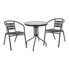 ΣΕΤ 3ΤΜΧ ΜΕ ΤΡΑΠΕΖΙ LIMA Φ60Χ70Υ & ΠΟΛΥΘΡΟΝΕΣ LAURA ΓΚΡΙ ΧΡΩΜΑ HM10467 - ΣΕΤ ΤΡΑΠΕΖΑΡΙΕΣ στο Milonadakis.gr