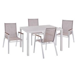 ΣΕΤ 5 ΤΜΧ ΑΛΟΥΜΙΝΙΟΥ ΜΕ ΤΡΑΠΕΖΙ 120Χ80Χ75,5Υ ΛΕΥΚΟ HM10522 - ΣΕΤ ΤΡΑΠΕΖΑΡΙΕΣ στο Milonadakis.gr