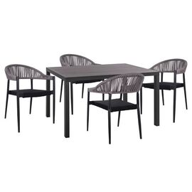 ΣΕΤ 5 ΤΜΧ ΑΛΟΥΜΙΝΙΟΥ ΜΕ ΤΡΑΠΕΖΙ 140Χ80Χ75,5Υ ΑΝΘΡΑΚΙ HM10519 - ΣΕΤ ΤΡΑΠΕΖΑΡΙΕΣ στο Milonadakis.gr