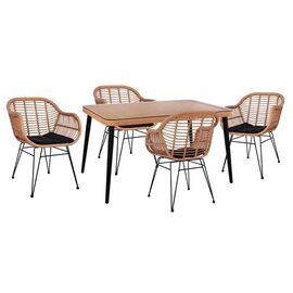 ΣΕΤ 5ΤΜΧ ALLEGRA WICKER ΜΕ ΤΡΑΠΕΖΙ 140X80Χ78Υ ΜΠΕΖ & ΜΑΥΡΟ ΧΡΩΜΑ HM10490 - ΣΕΤ ΤΡΑΠΕΖΑΡΙΕΣ στο Milonadakis.gr