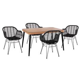 ΣΕΤ 5ΤΜΧ ALLEGRA WICKER ΜΕ ΤΡΑΠΕΖΙ 140X80Χ78Υ ΜΠΕΖ & ΜΑΥΡΟ ΧΡΩΜΑ HM10508 - ΣΕΤ ΤΡΑΠΕΖΑΡΙΕΣ στο Milonadakis.gr
