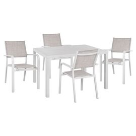 ΣΕΤ 5ΤΜΧ ΜΕ ΤΡΑΠΕΖΙ 120Χ80Χ75,5Υ & ΠΟΛΥΘΡΟΝΕΣ ΑΛΟΥΜΙΝΙΟΥ ΣΕ ΛΕΥΚΟ ΧΡΩΜΑ HM10523 - ΣΕΤ ΤΡΑΠΕΖΑΡΙΕΣ στο Milonadakis.gr