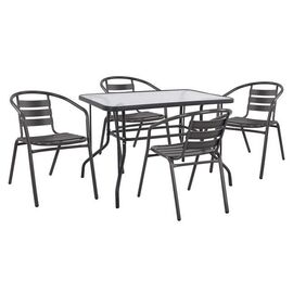 ΣΕΤ 5ΤΜΧ ΜΕ ΤΡΑΠΕΖΙ ADAM 110Χ60Χ71Υ & ΠΟΛΥΘΡΟΝΕΣ LAURA ΓΚΡΙ ΧΡΩΜΑ HM10472 - ΣΕΤ ΤΡΑΠΕΖΑΡΙΕΣ στο Milonadakis.gr