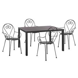 ΣΕΤ 5ΤΜΧ ΜΕ ΤΡΑΠΕΖΙ ΑΛΟΥΜΙΝΙΟΥ 140Χ80Χ75,5 & ΚΑΡΕΚΛΕΣ AMORE ΣΕ ΑΝΘΡΑΚΙ ΧΡΩΜΑ HM10534 - ΣΕΤ ΤΡΑΠΕΖΑΡΙΕΣ στο Milonadakis.gr