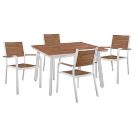 ΣΕΤ 5ΤΜΧ ΤΡΑΠΕΖΙ & ΠΟΛΥΘΡΟΝΕΣ ΑΛΟΥΜΙΝΙΟΥ POLYWOOD ΛΕΥΚΟ ΧΡΩΜΑ HM10459 - ΣΕΤ ΤΡΑΠΕΖΑΡΙΕΣ στο Milonadakis.gr