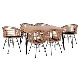 ΣΕΤ 7ΤΜΧ ALLEGRA WICKER ΜΕ ΤΡΑΠΕΖΙ 160X90X78Υ ΜΠΕΖ & ΜΑΥΡΟ ΧΡΩΜΑ HM10496 - ΣΕΤ ΤΡΑΠΕΖΑΡΙΕΣ στο Milonadakis.gr