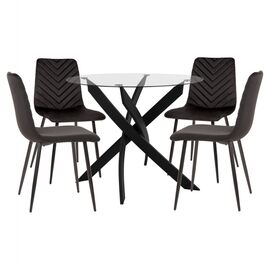 ΣΕΤ ΤΡΑΠΕΖΑΡΙΑΣ ΕΣ.ΧΩΡΟΥ 5ΤΜΧ JAFARU HM11073 ΜΕΤΑΛΛΟ--ΒΕΛΟΥΔΟ ΣΕ ΜΑΥΡΟ - ΤΡΑΠΕΖΑΡΙΕΣ στο Milonadakis.gr