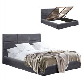 ΚΡΕΒΑΤΙ BRILEY ΒΕΛΟΥΔΟ ΓΚΡΙ ΜΕ ΑΠΟΘΗΚΕΥΤΙΚΟ ΧΩΡΟ 160x200 εκ HM583.01 - ΚΡΕΒΑΤΙΑ στο Milonadakis.gr