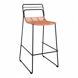 ΣΚΑΜΠΟ ΜΕΤΑΛΛΙΚΟ ALLEGRA HM5642 ΜΕ WICKER ΣΕ ΜΠΕΖ ΑΠΟΧΡΩΣΗ 48x53x100 εκ. - ΣΚΑΜΠΩ στο Milonadakis.gr