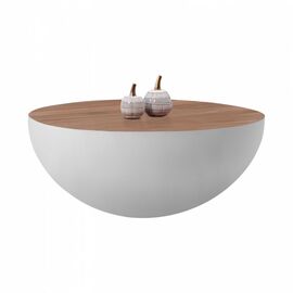 ΔΙΑΚΟΣΜΗΤΙΚΟ ΤΡΑΠΕΖΙ ΣΑΛΟΝΙΟΥ BOWL Φ90X40Yεκ. ΛΕΥΚΟ ΜΕ ΞΥΛΟ ΑΚΑΚΙΑΣ HM8717.03 - ΤΡΑΠΕΖΑΚΙΑ ΣΑΛΟΝΙΟΥ στο Milonadakis.gr