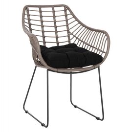 ΠΟΛΥΘΡΟΝΑ ΜΕΤΑΛΛΙΚΗ ΜΕ ΜΑΣΙΦ ΣΚΕΛΕΤΟ ΜΑΥΡΟ ΜΑΤ ΜΕ WICKER ΓΚΡΙ MOKA 60x56x84Υ εκ.HM5300.10 - ΚΑΡΕΚΛΕΣ - ΠΟΛΥΘΡΟΝΕΣ στο Milonadakis.gr