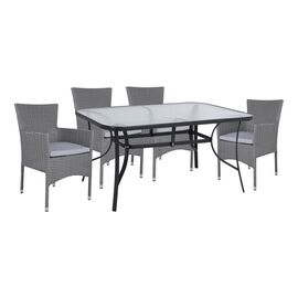 ΣΕΤ 5ΤΜΧ ΤΡΑΠΕΖΙ ΜΕΤΑΛΛΙΚΟ ΓΚΡΙ 150X90 ΜΕ 4 ΠΟΛΥΘΡΟΝΕΣ ΓΚΡΙ WICKER HM10586.01 - ΣΕΤ ΤΡΑΠΕΖΑΡΙΕΣ στο Milonadakis.gr