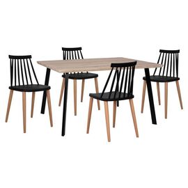 ΣΕΤ 5ΤΜΧ ΤΡΑΠΕΖΙ 140x80x76 cm SONAMA & ΚΑΡΕΚΛΕΣ VANESSA ΜΑΥΡΕΣ ΜΕΤΑΛΛΙΚΑ ΠΟΔΙΑ HM11037 - ΤΡΑΠΕΖΑΡΙΕΣ στο Milonadakis.gr