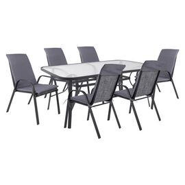 ΣΕΤ ΤΡΑΠΕΖΑΡΙΑΣ 7ΤΜΧ ΚΑΡΕΚΛΕΣ ΜΕ ΜΑΞΙΛΑΡΙ & ΤΡΑΠΕΖΙ 160X90 HM10571.01 ΓΚΡΙ - ΣΕΤ ΤΡΑΠΕΖΑΡΙΕΣ στο Milonadakis.gr