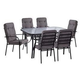 ΣΕΤ ΤΡΑΠΕΖΑΡΙΑΣ 7TMX ΤΡΑΠΕΖΙ 150Χ90Χ72Υεκ.ΚΑΙ 6 ΠΟΛΥΘΡΟΝΕΣ ΓΚΡΙ ΜΕΤΑΛΛΟ HM10561.01 - ΣΕΤ ΤΡΑΠΕΖΑΡΙΕΣ στο Milonadakis.gr