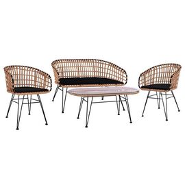 ΣΕΤ 4ΤΜΧ ΤΡΑΠΕΖΙ ΜΕ ΠΑΓΚΑΚΙ & 2 ΠΟΛΥΘΡΟΝΕΣ ALLEGRA WICKER ΜΠΕΖ HM10600 - ΣΕΤ ΣΑΛΟΝΙΑ στο Milonadakis.gr